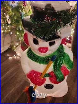 Vintage 90's Snowman Lighted Blow Mold 32 Christmas KITSCHY Holiday Yard Decor