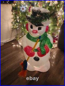 Vintage 90's Snowman Lighted Blow Mold 32 Christmas KITSCHY Holiday Yard Decor