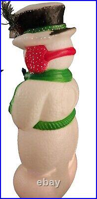 Vintage 90's Snowman Lighted Blow Mold 32 Christmas KITSCHY Holiday Yard Decor
