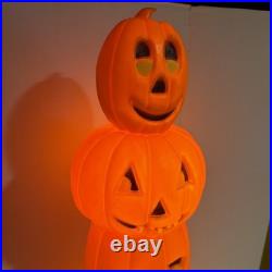 Vintage 90s Blow Mold Pumpkin Totem Halloween 1994 Union Don Featherstone 34