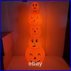 Vintage 90s Blow Mold Pumpkin Totem Halloween 1994 Union Don Featherstone 34