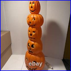 Vintage 90s Blow Mold Pumpkin Totem Halloween 1994 Union Don Featherstone 34