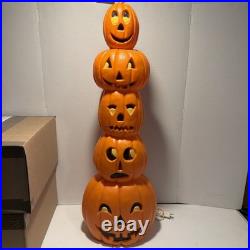 Vintage 90s Blow Mold Pumpkin Totem Halloween 1994 Union Don Featherstone 34