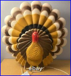 Vintage 90s Don Featherstone Blow Mold Thanksgiving Turkey Lights Up