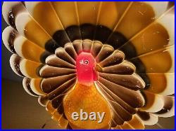 Vintage 90s Don Featherstone Blow Mold Thanksgiving Turkey Lights Up