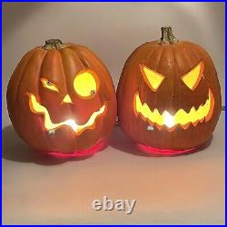Vintage'95 Trendmasters Halloween Light Up Foam Mold Pumpkin Jack-o-Lantern 10