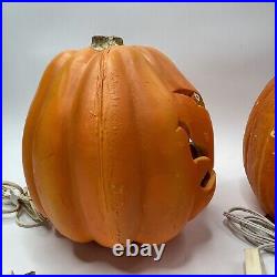 Vintage'95 Trendmasters Halloween Light Up Foam Mold Pumpkin Jack-o-Lantern 10