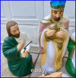 Vintage 9-Piece Nativity Blow Mold Set General Foam Plastics Christmas
