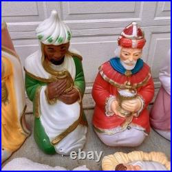 Vintage 9-Piece Nativity Blow Mold Set General Foam Plastics Christmas