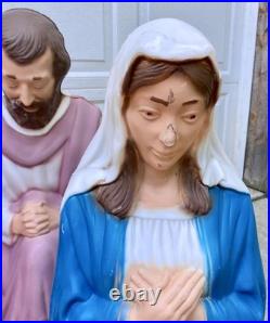 Vintage 9-Piece Nativity Blow Mold Set General Foam Plastics Christmas