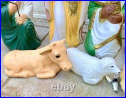 Vintage 9-Piece Nativity Blow Mold Set General Foam Plastics Christmas