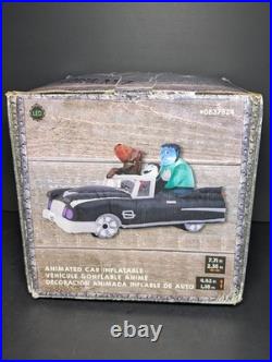 Vintage Airblown Animated Inflatable Halloween Bouncing Low Rider Car withMonsters