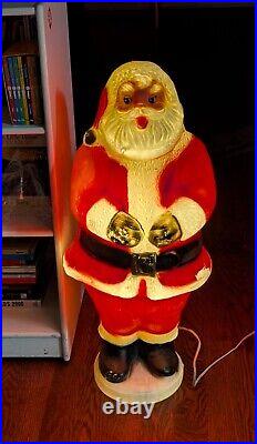 Vintage BLOW MOLD Large 32 Christmas Santa Claus Light Works! Item No 975