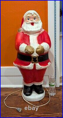 Vintage BLOW MOLD Large 32 Christmas Santa Claus Light Works! Item No 975