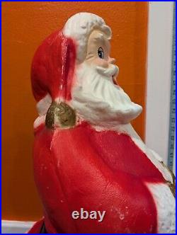 Vintage BLOW MOLD Large 32 Christmas Santa Claus Light Works! Item No 975