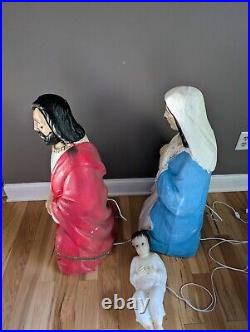 Vintage Beco 34 Nativity Christmas Blow Mold Jesus Joseph Mary General Foam