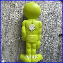 Vintage Blow Mold 36 Green Space Alien withRay Gun Halloween Lighted Figure