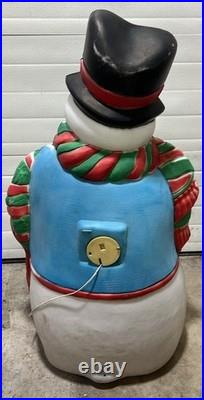 Vintage Blow Mold 43 Santa's Best Frosty the Snowman withCane Lighted Blow Mold