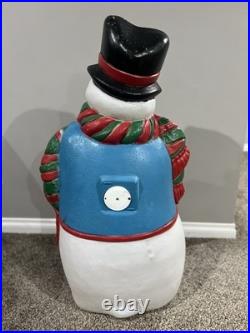 Vintage Blow Mold 43 Santa's Best Frosty the Snowman withCane Lighted Blow Mold