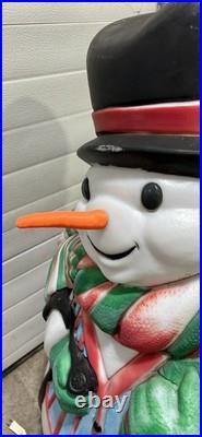 Vintage Blow Mold 43 Santa's Best Frosty the Snowman withCane Lighted Blow Mold