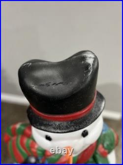 Vintage Blow Mold 43 Santa's Best Frosty the Snowman withCane Lighted Blow Mold