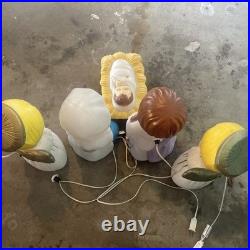 Vintage Blow Mold Child's Nativity Set, 5 Piece Set, Tested And Works, by Empire