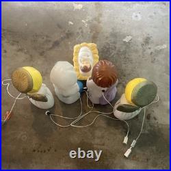 Vintage Blow Mold Child's Nativity Set, 5 Piece Set, Tested And Works, by Empire