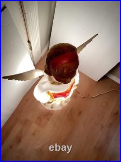 Vintage Blow Mold Choir Girl Angel Wings Christmas Caroler 30 Lighted Red Hymn