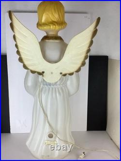 Vintage Blow Mold Choir Girl Angel Wings Christmas Caroler 30 Lighted Red Hymn