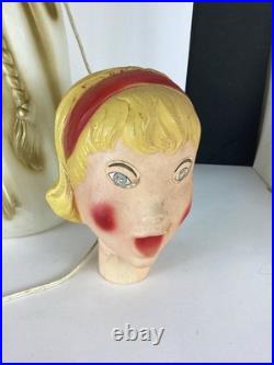 Vintage Blow Mold Choir Girl Angel Wings Christmas Caroler 30 Lighted Red Hymn