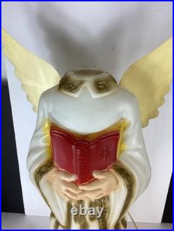 Vintage Blow Mold Choir Girl Angel Wings Christmas Caroler 30 Lighted Red Hymn