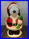 Vintage Blow Mold Christmas 32 Santa’s Best Snoopy Peanuts Santa Suit