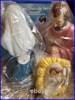 Vintage Blow Mold Christmas Nativity Set of 3 General Foam NOS Large 28