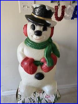 Vintage Blow Mold Frosty Snowman 31 Christmas Decoration Light