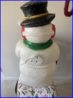 Vintage Blow Mold Frosty Snowman 31 Christmas Decoration Light