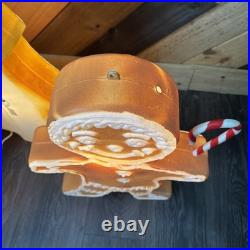 Vintage Blow Mold Gingerbread Figures And Tree Collection Lighted Union Products