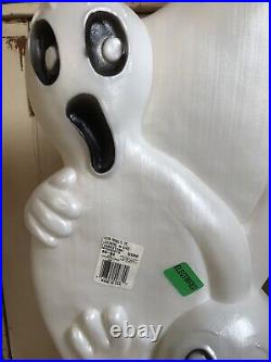 Vintage Blow Mold Halloween Ghost on Tombstone New Old Stock Featherstone PAIR