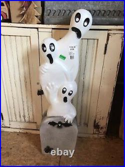 Vintage Blow Mold Halloween Ghost on Tombstone New Old Stock Union Featherstone