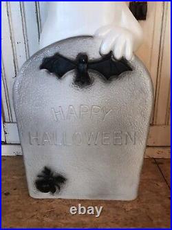 Vintage Blow Mold Halloween Ghost on Tombstone New Old Stock Union Featherstone