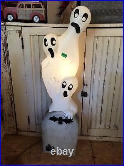 Vintage Blow Mold Halloween Ghost on Tombstone New Old Stock Union Featherstone