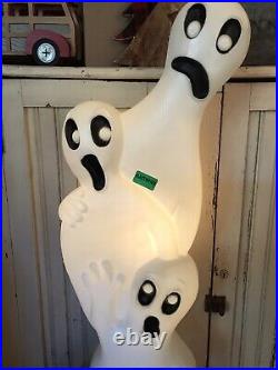 Vintage Blow Mold Halloween Ghost on Tombstone New Old Stock Union Featherstone