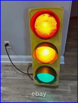 Vintage Blow Mold Pop Art Electric Traffic Light Signal 1980's Works 31 inches