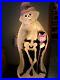 Vintage Blow Mold RARE Halloween Skeleton w Cat Cane Skeleton Cape Hat Ghoul