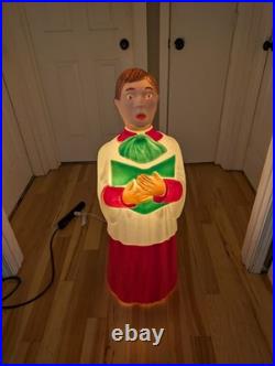 Vintage Blow Mold Rare 41 TPI Choir Boy Caroler Christmas Nativity Htf