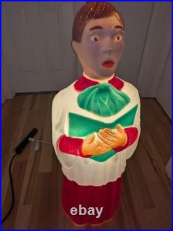 Vintage Blow Mold Rare 41 TPI Choir Boy Caroler Christmas Nativity Htf