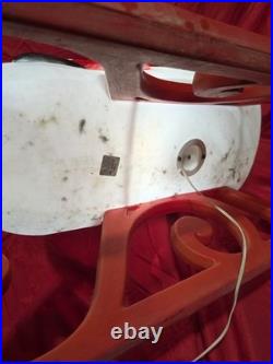 Vintage Blow Mold Santa Sleigh with 3 Reindeer Working Complete Set SHIPS FREE