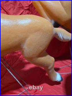 Vintage Blow Mold Santa Sleigh with 3 Reindeer Working Complete Set SHIPS FREE
