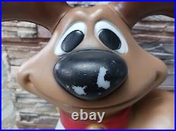 Vintage Blow Mold Smiling Christmas Reindeer 27 General Foam Plastics NO LIGHT