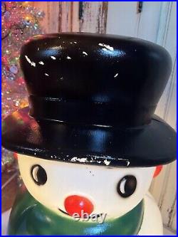 Vintage Blow Mold Snowman Lighted by Drainage New Old Stock 28 Tall 14 Wide