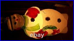 Vintage Blow Mold Snowman TALL 44 Lighted Poloron